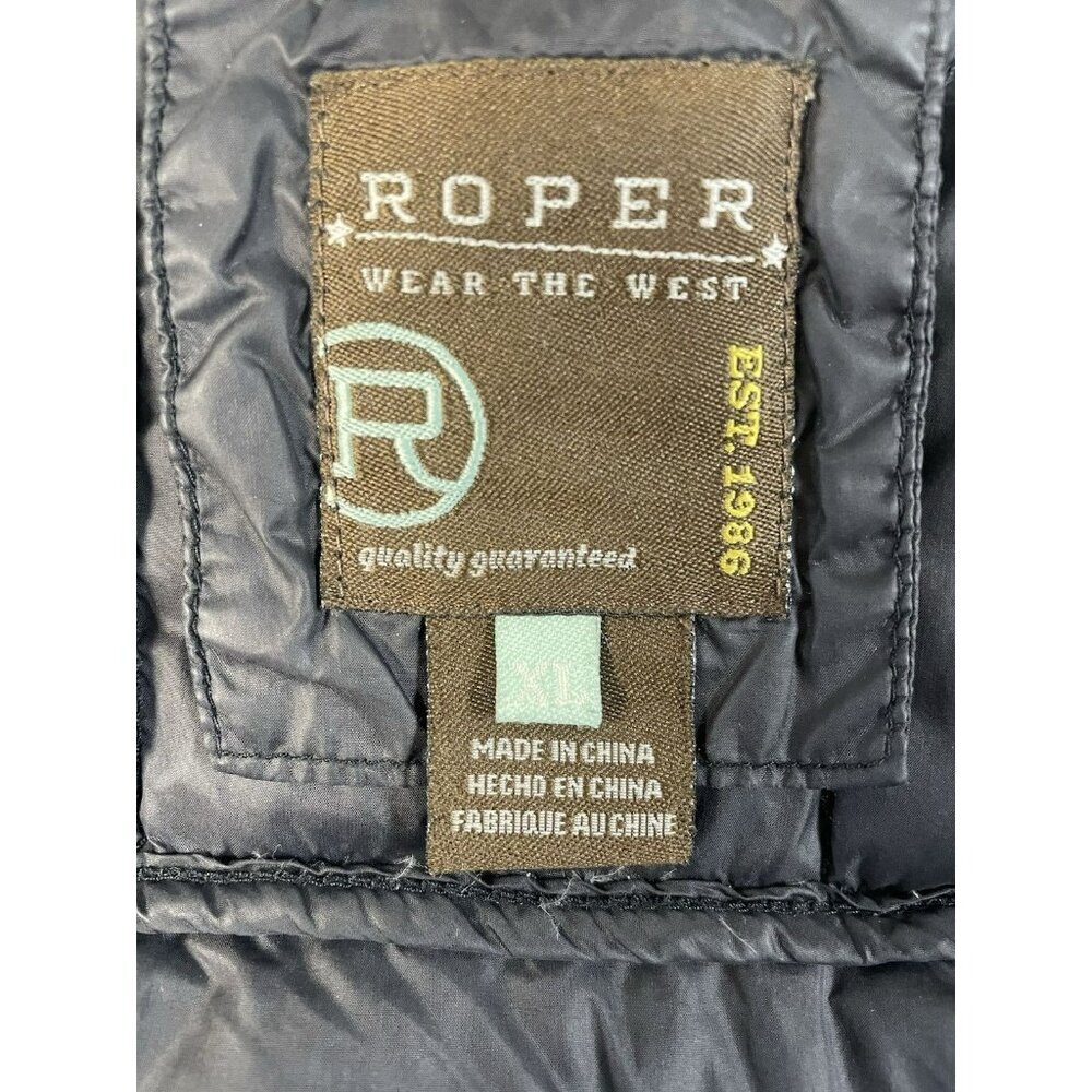 Roper Wear The West Womens Down Puffer Vest Size XL Black Zip Front Pockets - Picture 7 of 16